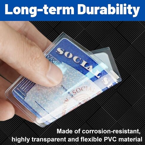 10 Pack Social Security Card Protector Sleeves, Ultra Clear & Durable 31Mil Waterproof SSN/New Medicare/Credit Card Holder, Soft ID/Debit/Credit/Business Card Holder in Saudi Arabia