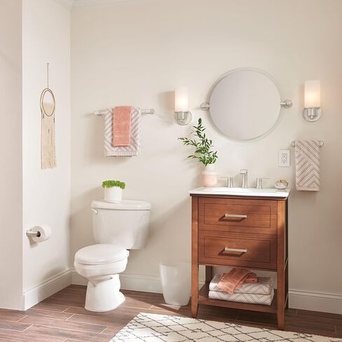 Moen T6708-9000 Genta صنبور حمام واسع النطاق بمقبضين مع صمام، كروم in Kuwait