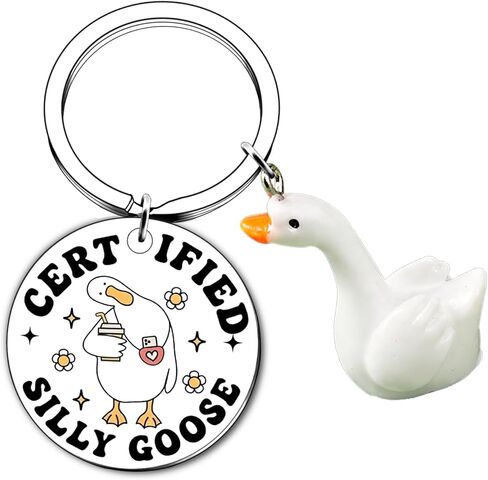 Funny Silly Goose Keychain for Friends Teen Girls Gag Gifts for Teen Girls Women Men in Saudi Arabia