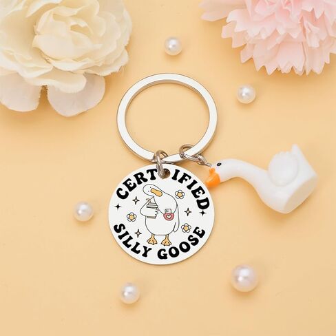 Funny Silly Goose Keychain for Friends Teen Girls Gag Gifts for Teen Girls Women Men in Saudi Arabia