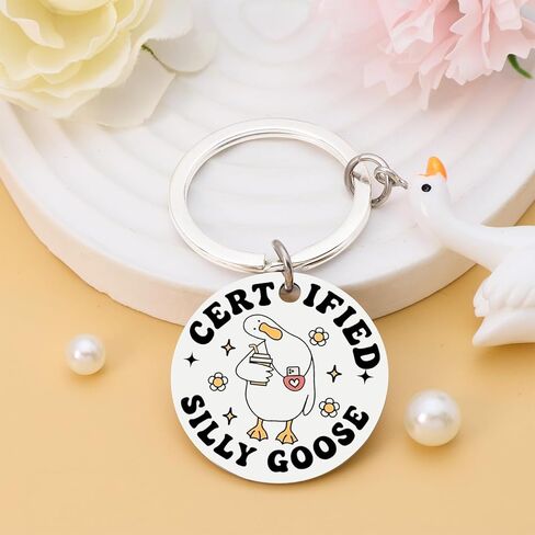 Funny Silly Goose Keychain for Friends Teen Girls Gag Gifts for Teen Girls Women Men in Saudi Arabia