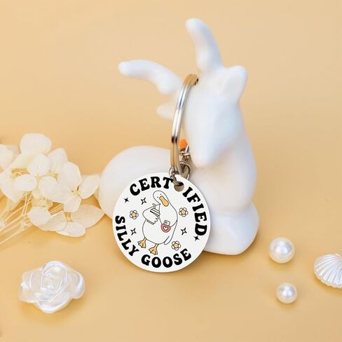 Funny Silly Goose Keychain for Friends Teen Girls Gag Gifts for Teen Girls Women Men in Saudi Arabia