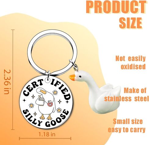 Funny Silly Goose Keychain for Friends Teen Girls Gag Gifts for Teen Girls Women Men in Saudi Arabia