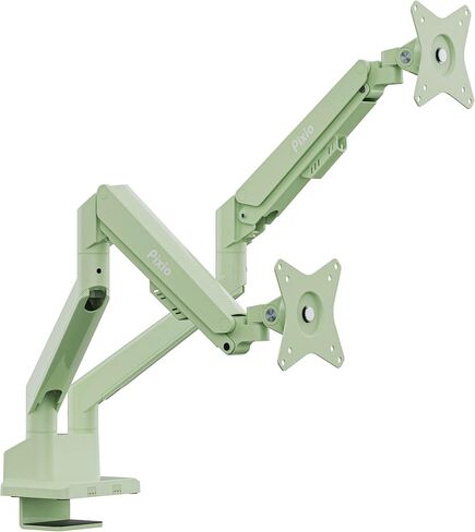 Pixio PS1D Wave Yellow Dual Monitor Arm Stand Desk Mount - Fits up to 32 inches Monitors and up to 19.8lbs. VESA Compatibility and Integrated Cable Management in Saudi Arabia