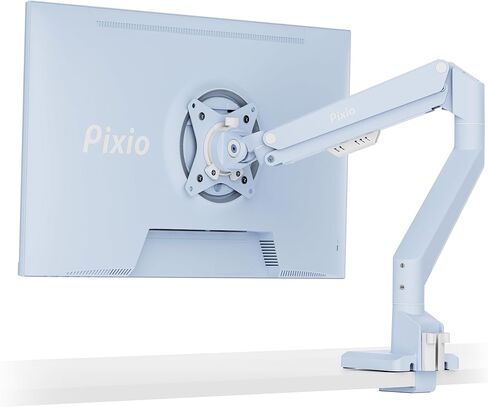 Pixio PS1D Wave Yellow Dual Monitor Arm Stand Desk Mount - Fits up to 32 inches Monitors and up to 19.8lbs. VESA Compatibility and Integrated Cable Management in Saudi Arabia