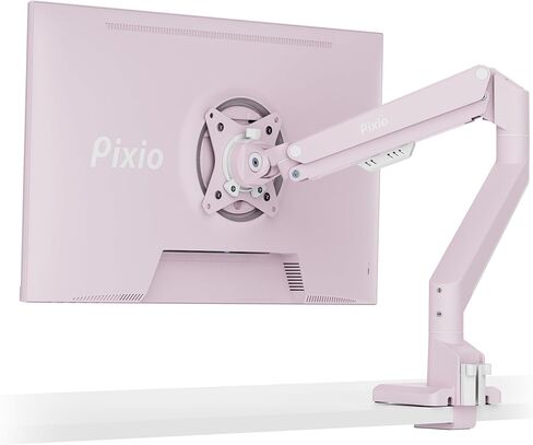 Pixio PS1D Wave Yellow Dual Monitor Arm Stand Desk Mount - Fits up to 32 inches Monitors and up to 19.8lbs. VESA Compatibility and Integrated Cable Management in Saudi Arabia