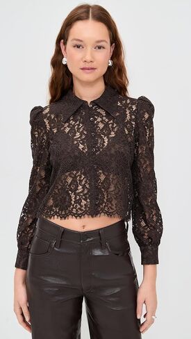L'AGENCE Women's Anita Lace Button Up in Saudi Arabia