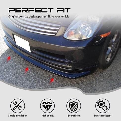 Front Bumper Lip Chin Spoiler, Compatible with 2003-2004 Infiniti G35 4 Door Sedan (Not Fit Sport Bumper), N1 Style Polyurethane(PU) Front Lower Splitter Protector, Unpainted Black, 1 PC in Saudi Arabia