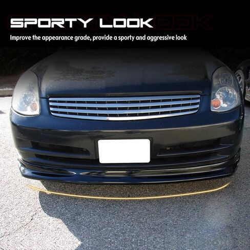 Front Bumper Lip Chin Spoiler, Compatible with 2003-2004 Infiniti G35 4 Door Sedan (Not Fit Sport Bumper), N1 Style Polyurethane(PU) Front Lower Splitter Protector, Unpainted Black, 1 PC in Saudi Arabia