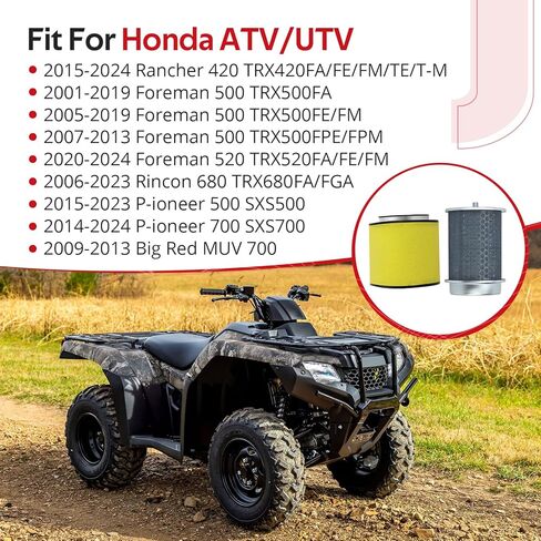 JAVIK Air Filter And Filter Cage Body For Honda Rancher Foreman P-ioneer 420 500 520 680 700 2001-2024 Big Red MUV 700 2009-2013 O.E.M# 17254-HN1-000 in Kuwait