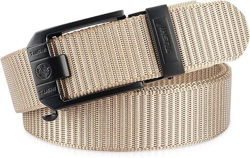 Ratchet Belt Men Nylon Web Belts Automatic Slide Buckle Quick Release Fully Adjustable Work Belt Casual Outdoor in Saudi Arabia