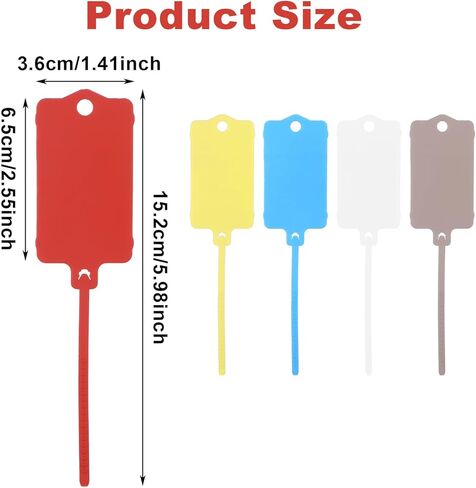 50 PCS Plastic Tags, Waterproof Reusable Labeling Tags for Luggage, Keys, Bags, Inventory & Shipping, Colorful Writable PP Marker Tag with Self-Locking Straps, 15.2x6.5cm in Saudi Arabia