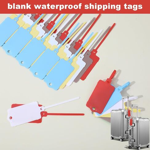 50 PCS Plastic Tags, Waterproof Reusable Labeling Tags for Luggage, Keys, Bags, Inventory & Shipping, Colorful Writable PP Marker Tag with Self-Locking Straps, 15.2x6.5cm in Saudi Arabia