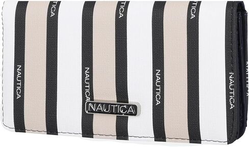 حقيبة Nautica Diver Crossbody من المينا السوداء ومحفظة Seaside رفيعة بخطوط متعددة in Saudi Arabia