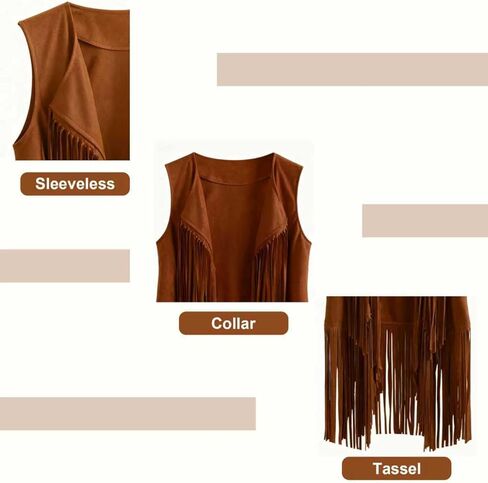 زي راعية البقر للأطفال للفتيات - مجموعة ملابس سترة غربية مهدبة مكونة من 4 قطع، مثالية لحفلات الهالوين، للأعمار من 5 إلى 12 عامًا in Kuwait