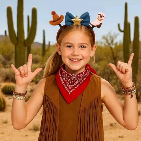 زي راعية البقر للأطفال للفتيات - مجموعة ملابس سترة غربية مهدبة مكونة من 4 قطع، مثالية لحفلات الهالوين، للأعمار من 5 إلى 12 عامًا in Kuwait