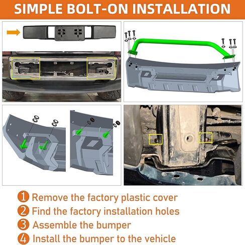 Hooke Road F150 Front Bumper for 2015 2016 2017 F-150 Pickup Trucks | Off-Road Stubby Bumper with Bull Bar & 72W LED Light Bar (Not for Raptor) in Saudi Arabia
