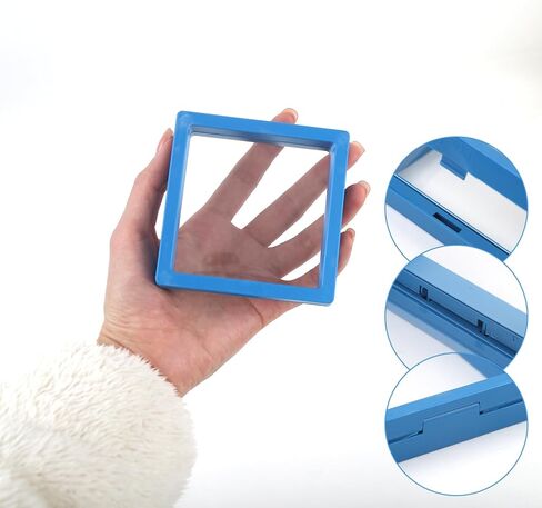 12 Pcs 3D Floating Frame Display Case PE Film Jewelry Display Stand Box Ornament Organizer Suspended Display Boxes 12 Colors in Saudi Arabia