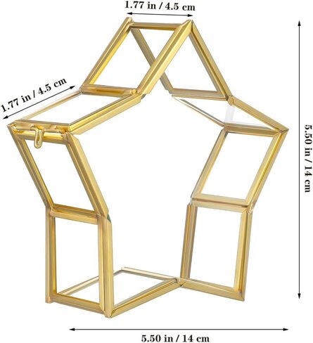 Gatuida Glass Jewelry Storage Box Small Five-Pointed Star Wishing Bottle Preserved Flower Packing Case Birthday Trinket Organizer for Home Décor in Saudi Arabia