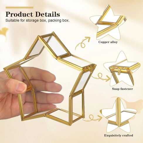 Gatuida Glass Jewelry Storage Box Small Five-Pointed Star Wishing Bottle Preserved Flower Packing Case Birthday Trinket Organizer for Home Décor in Saudi Arabia