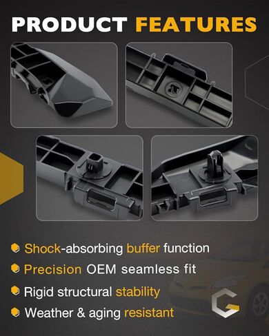 Rear Bumper Cover Retainer Set, Compatible with 2010-2015 Toyota Prius, 2012-2015 Prius Plug-In, Black Back Left & Right Side Bumper Retainer Bracket Pair, Replace# TO1132102, TO1133102 in Saudi Arabia