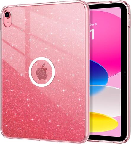 DUEDUE for iPad (A16) 11th Generation 11-inch 2025 Case Magnetic/10th Generation 10.9 inch Cases 2022, Glitter Anti-Yellowing Sparkle Lightweight Cover Transparent iPad A16 Case, Clear/Glitter in Saudi Arabia