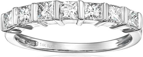 VIR JEWELS 1/2 cttw Princess Cut Diamond Wedding Band for Women in 14K White Gold Channel Set Ring, Size 4.5-9 in Saudi Arabia