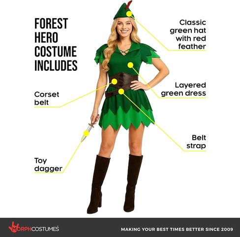 Morph Forest Hero Costume For Women With Accessories, World Book Day Costumes For Adults, Halloween Costumes For Women in Saudi Arabia