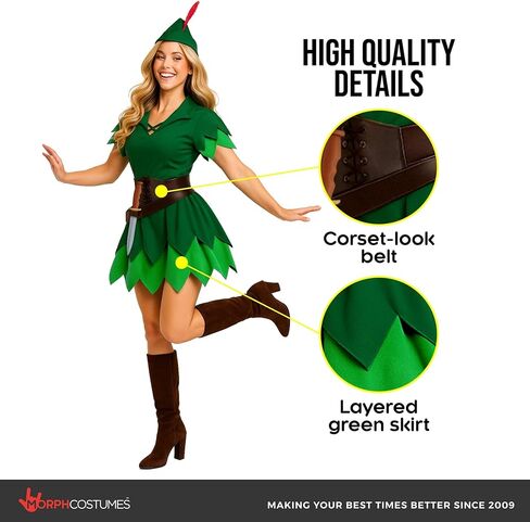 Morph Forest Hero Costume For Women With Accessories, World Book Day Costumes For Adults, Halloween Costumes For Women in Saudi Arabia