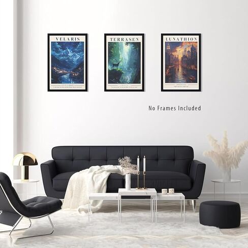 12" X 18" Set of 3 Unframed Wall Art Bookish Merch Merchandise Fantasy Novel Inspired Room Decor Prints Poster for Book Lover Fans Gifts Poster for Bedroom Library in Saudi Arabia