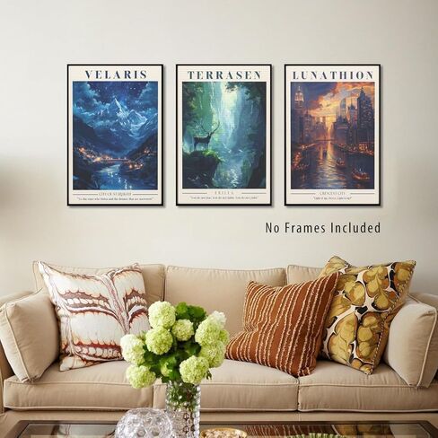 12" X 18" Set of 3 Unframed Wall Art Bookish Merch Merchandise Fantasy Novel Inspired Room Decor Prints Poster for Book Lover Fans Gifts Poster for Bedroom Library in Saudi Arabia