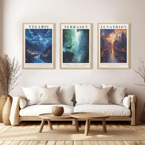 12" X 18" Set of 3 Unframed Wall Art Bookish Merch Merchandise Fantasy Novel Inspired Room Decor Prints Poster for Book Lover Fans Gifts Poster for Bedroom Library in Saudi Arabia