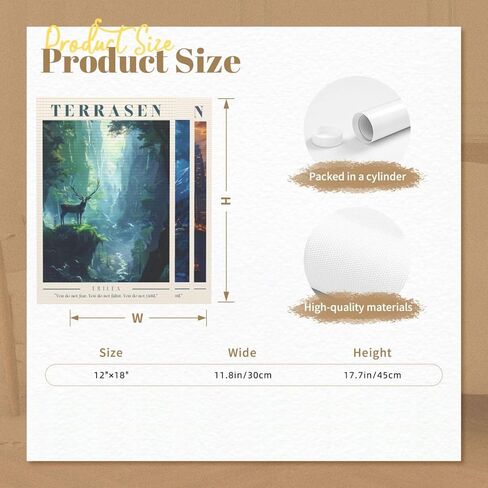 12" X 18" Set of 3 Unframed Wall Art Bookish Merch Merchandise Fantasy Novel Inspired Room Decor Prints Poster for Book Lover Fans Gifts Poster for Bedroom Library in Saudi Arabia