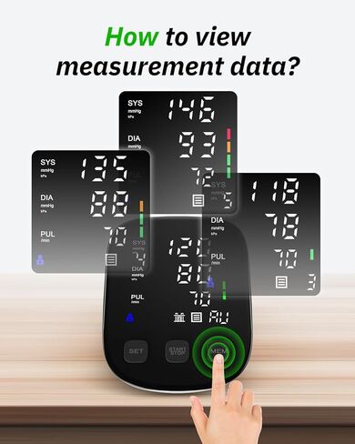 جهاز قياس ضغط الدم، جهاز قياس ضغط الدم التلقائي من أعلى الذراع للاستخدام المنزلي، جهاز ضغط الدم، شاشة عرض خلفية كبيرة، سوار BP رقمي دقيق وقابل للتعديل in Kuwait