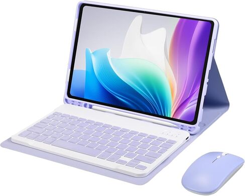 Keyboard Case for Samsung Galaxy Tab A9 Plus/A9+ 11’’ 2023, Samsung A9 Plus Tablet Case with Pen Slot 7 Colors Backlight Detachable Folio Keyboard Cover with Mouse (SM-X210/X216/X218 .(Pink-M-T) in Saudi Arabia
