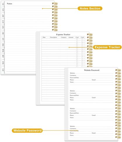 مخطط أكاديمي 2026-2027 - مخطط أسبوعي وشهري من يوليو 2026 إلى يونيو 2027، أجندة 2026 2027 مع جيب داخلي، شريط مطاطي، 6.4 بوصة × 8.5 بوصة، زهرة مسحوقة in Kuwait