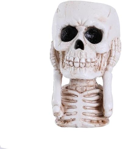 Skulll-shaped Pen Holder for Desk Accessories Halloween Decor and Office Decor, Pencil Holder for Desk Organizers, Compact Desk Accessories Gift, Pencil Cup for School, Office, Home(Don't Say) in Kuwait