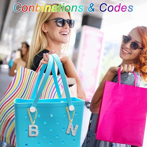 Diamond Letter Keychains Charms for Bogg Bag, Sparkling Rhinestone Lettering Accessories Charm for Simply Southern Bag. in Saudi Arabia