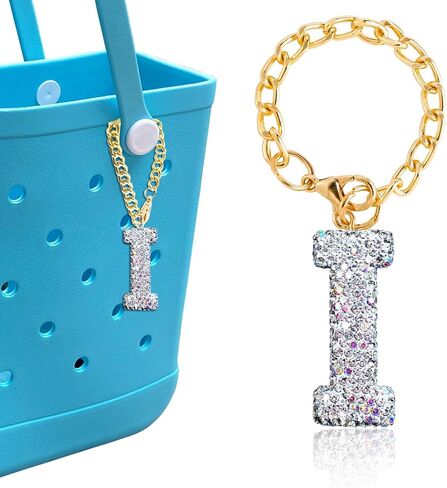 Diamond Letter Keychains Charms for Bogg Bag, Sparkling Rhinestone Lettering Accessories Charm for Simply Southern Bag. in Saudi Arabia
