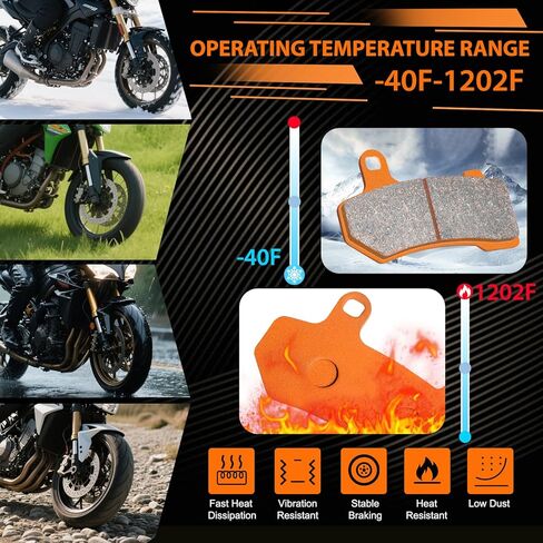 High-Performance Motorcycle Brake Pads - Carbon Fiber Compatible with for BMW G 650 XChallenge XCountry 07-09 G650GS G 650 GS 2009-2016 F 650 GS 2007-2012 F 650 ST F 650 CS FA209F FA213R in Saudi Arabia
