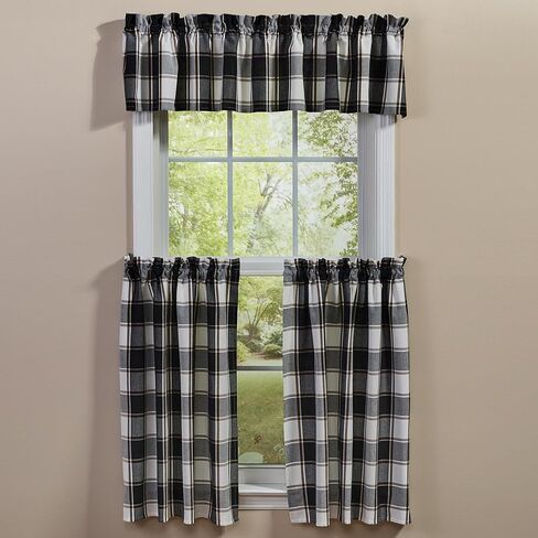 Park Designs Hixon Valance 72" x 14", Buffalo Check Black and Off-White Window Valances for Everyday Traditional Home Decor, Simple Farmhouse Country Style Window Dressings in Saudi Arabia