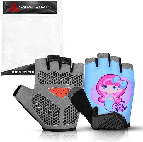 Half Finger Kids Cycling Gloves| Non-Slip, Padded, Antislip, Fingerless Kids Bike Gloves for Boys and Girls | Ideal for BMX, MTB, Gymnastics in Kuwait