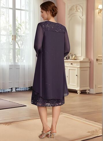 Elegant Lace Mother of The Bride Dresses with Jacket Women's Tea-Length Chiffon Wedding Guest Dress in Saudi Arabia