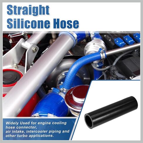 1.25" ID 6" Length 4-Ply Reinforced High Temp Straight Coupler Silicone Reducer Hose Black for Car Intercooler Intake Piping Replacement Car Parts in Saudi Arabia
