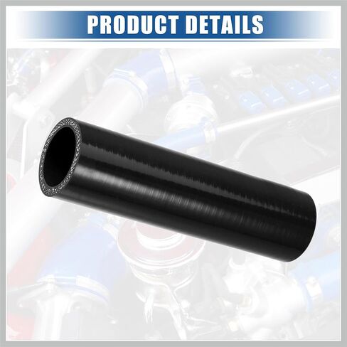 1.25" ID 6" Length 4-Ply Reinforced High Temp Straight Coupler Silicone Reducer Hose Black for Car Intercooler Intake Piping Replacement Car Parts in Saudi Arabia