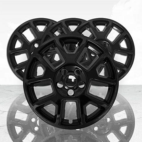 مجموعة انعكاسات تلقائية مكونة من 4 أغطية عجلات مقاس 17 بوصة 5 على شكل حرف V لسيارة Jeep Renegade 2019-2021 - أسود لامع in Kuwait