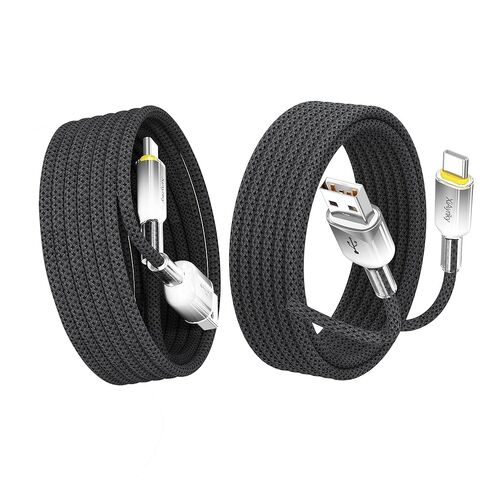 USB A to USB C Cable 10FT 2-Pack for Carplay, Home, Office, 60W Fast Charging & 480Mbps Data USB Type C Cable, Grey Gradient Braided, Compatible with iPhone 17/16, Samsung Galaxy S25, iPad in Kuwait
