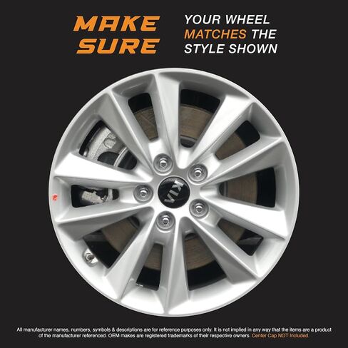 مجموعة جلد عجلة سوداء لامعة مقاس 17 بوصة مصنوعة لسيارة كيا سورينتو (2019-2020) | غطاء إطار من بلاستيك ABS المتين | يناسب مباشرة عجلة OEM in Kuwait