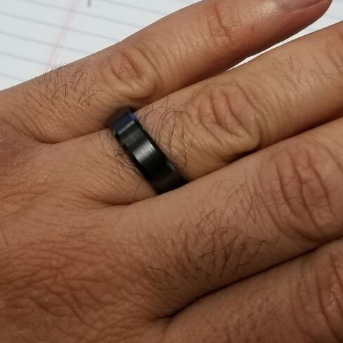 6mm Black Ceramic Brushed Center Recessed Polished Edge Wedding Band Ring in Saudi Arabia
