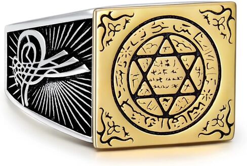 Star of David Ring Star of the Seal of the Prophet Solomon S925 Sterling Silver Turkish Handmade Solid Rings for Men Husband in Saudi Arabia